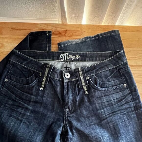MISS ME 2000'S LOW RISE BOOTCUT EMBROIDERED CASUAL WESTERN BOHO DESIGNER JEANS - Picture 4 of 6